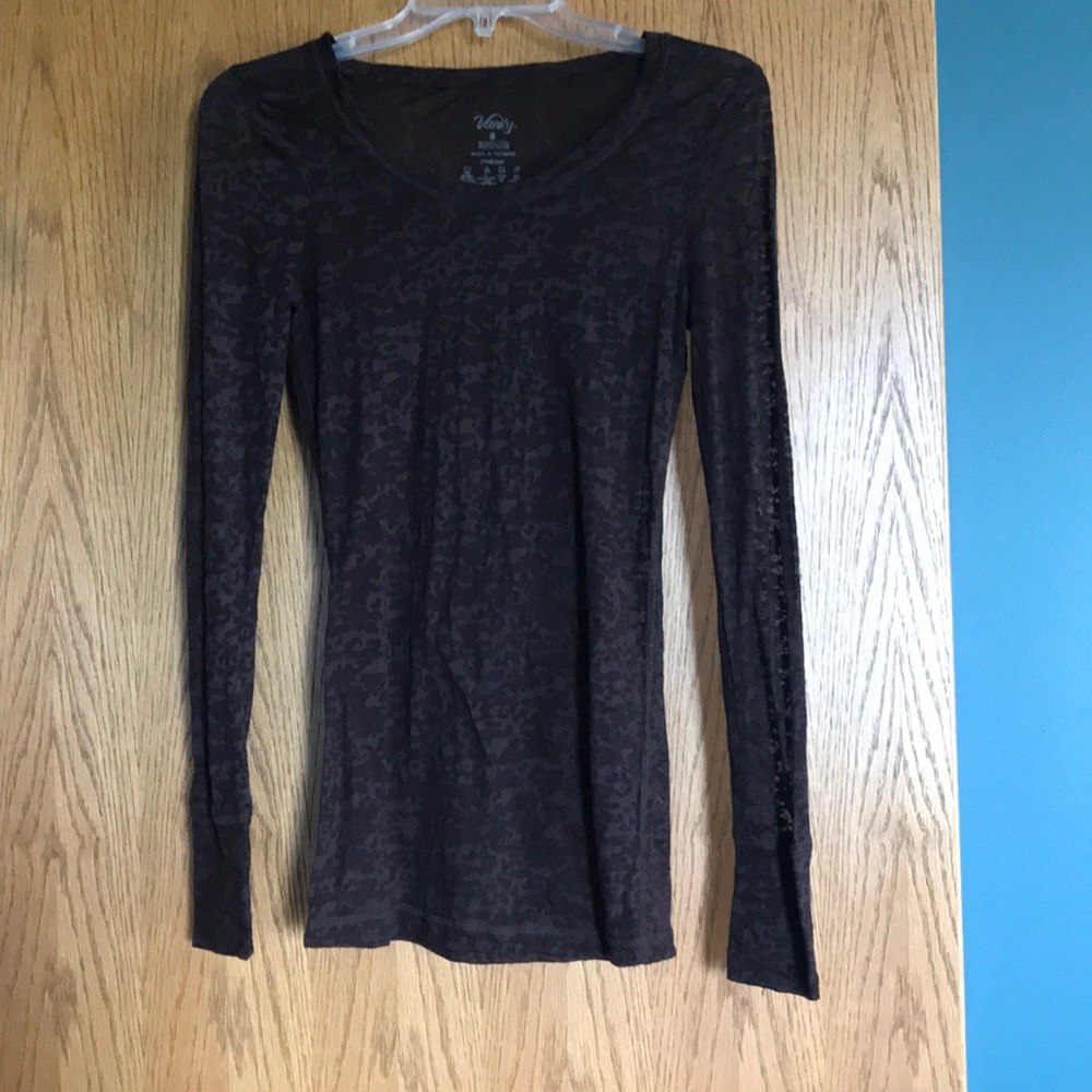 Brown patterned long sleeve shirt